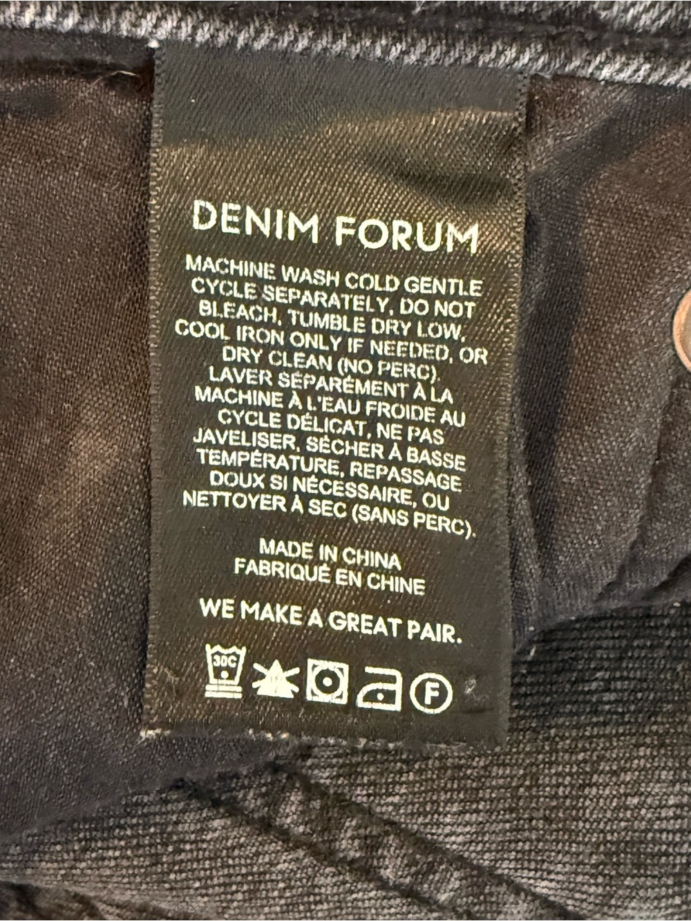 Denim Forum the Arlo High Rise Straight Leg Faded Black Jeans Size 31 - Picture 12 of 17